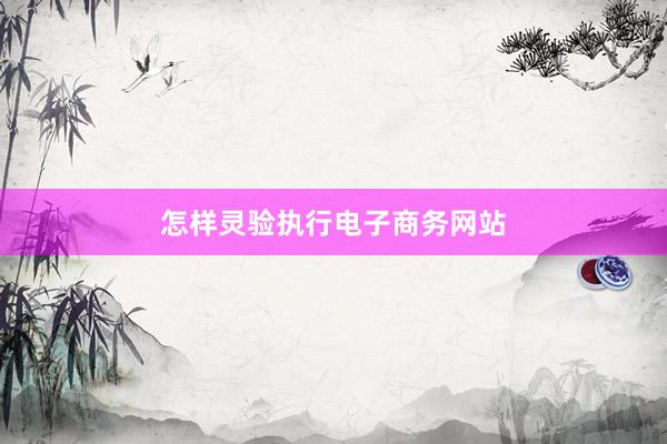 怎样灵验执行电子商务网站